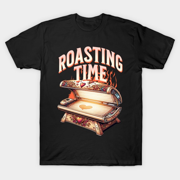 Roasting Time Tan Sun Funny Beach BBQ T-Shirt by woormle